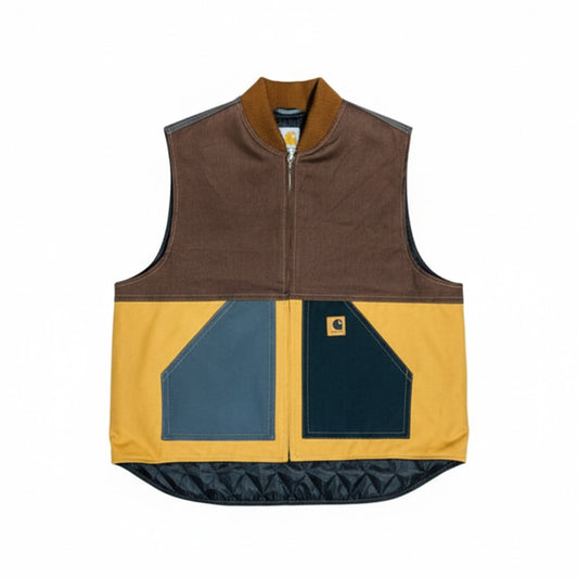 Brown and Navy Vest Jacket